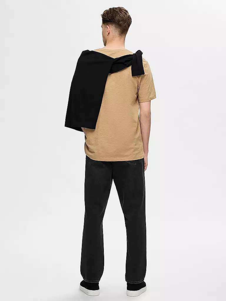 SELECTED | T-shirt SLHASPEN | beige