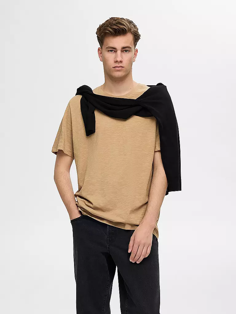 SELECTED | T-shirt SLHASPEN | beige