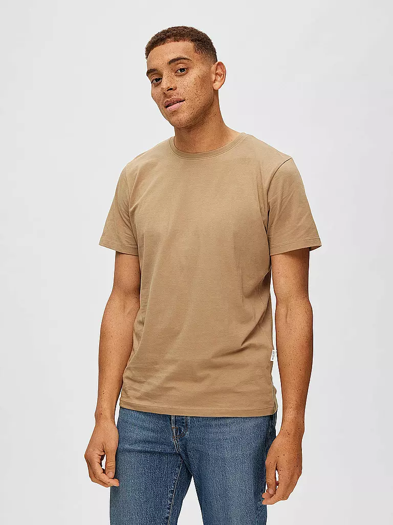SELECTED | T-shirt SLHASPEN | beige