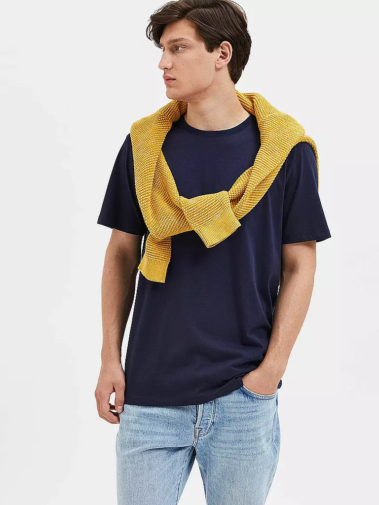 SELECTED | T-Shirt SLHASPEN | blau