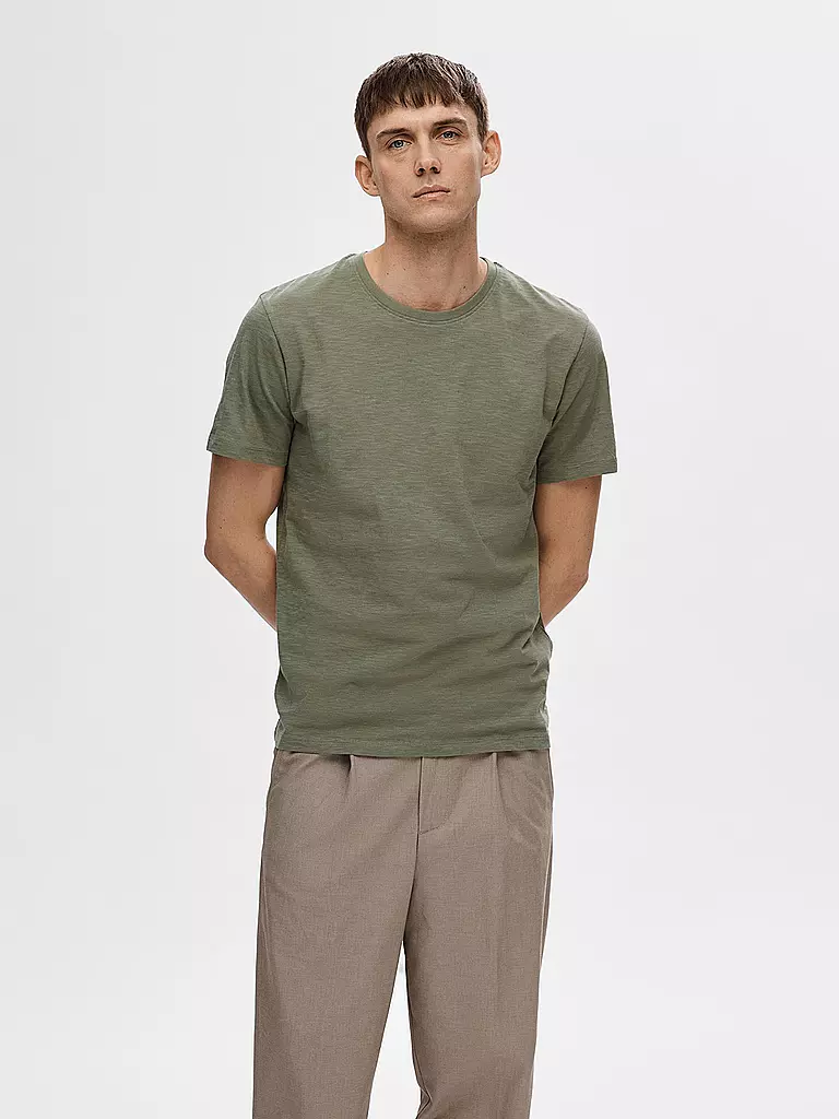 SELECTED | T-shirt SLHASPEN | grün