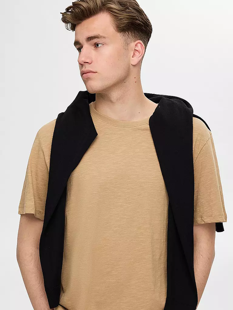 SELECTED | T-shirt SLHASPEN | beige