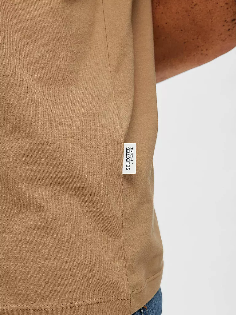 SELECTED | T-shirt SLHASPEN | beige