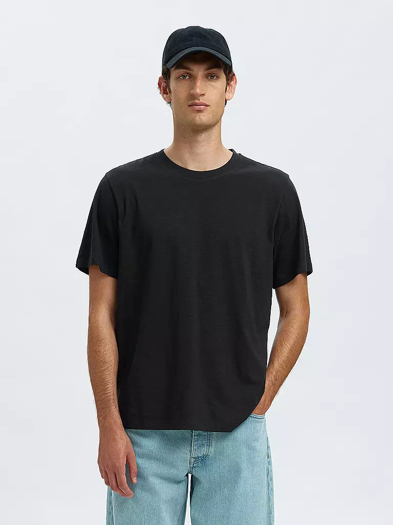 SELECTED | T-shirt SLHASPEN | schwarz