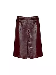 SELF-PORTRAIT | Jupe en cuir | Rouge foncé