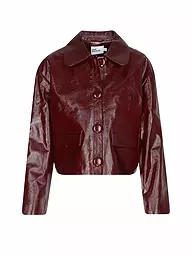 SELF-PORTRAIT | Veste en cuir | Rouge foncé
