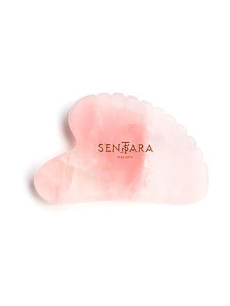 SENTARA | Pierre de massage - Gua Sha cœur avec dents Quartz rose