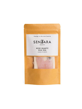 SENTARA | Pierre de massage - Gua Sha cœur avec dents Quartz rose