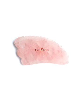SENTARA | Pierre de massage - Corne Gua Sha avec dent Quartz Rose