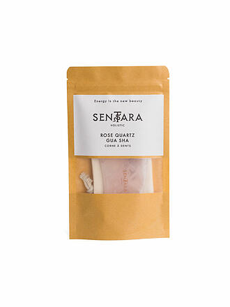 SENTARA | Pierre de massage - Corne Gua Sha avec dent Quartz Rose
