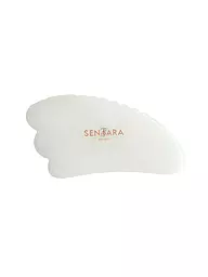 SENTARA | Pierre de massage - Corne Gua Sha avec dents Jade blanche | Blanc