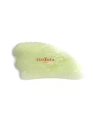 SENTARA | Pierre de massage - Corne Gua Sha avec dents Jade verte | Vert clair