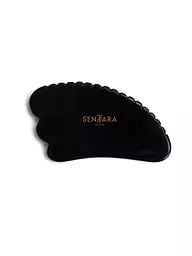 SENTARA | Pierre de massage - Corne Gua Sha avec dents Noir | Noir
