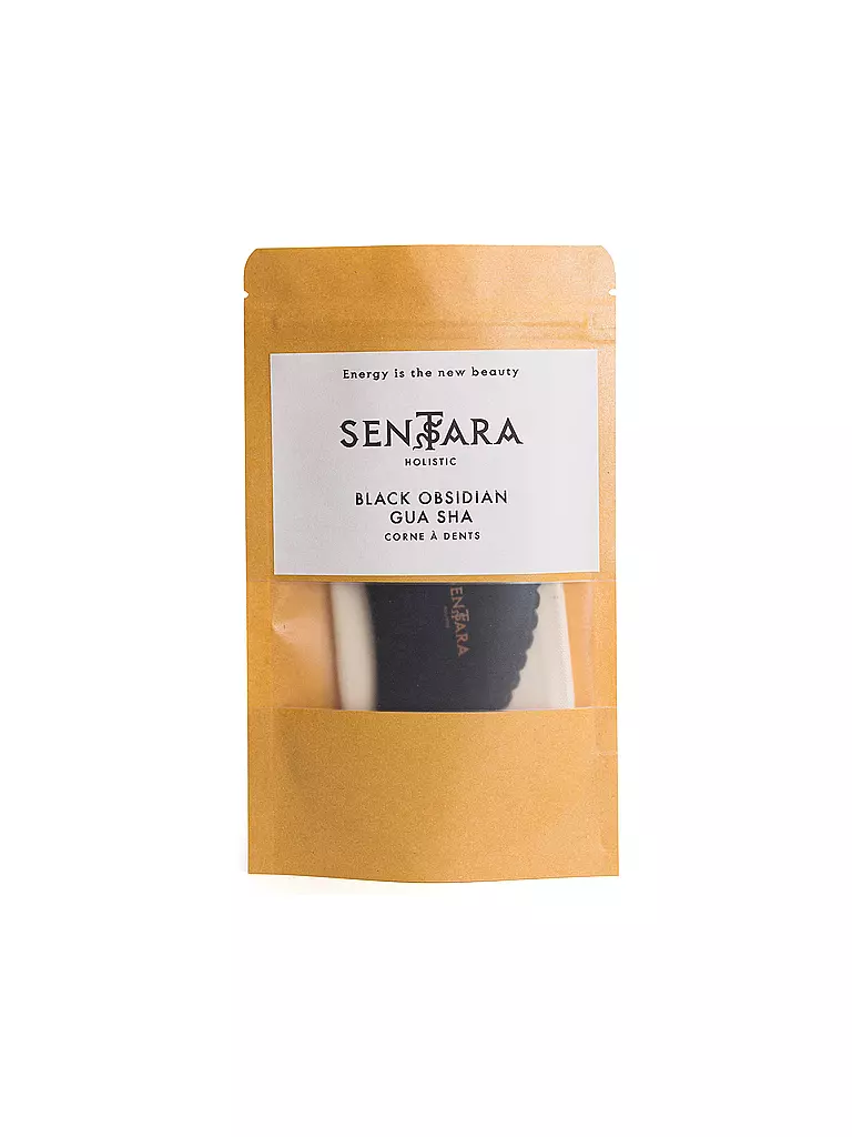SENTARA | Pierre de massage - Corne Gua Sha avec dents Noir | Noir