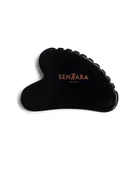 SENTARA | Pierre de massage - Gua Sha cœur avec dents noir | Noir