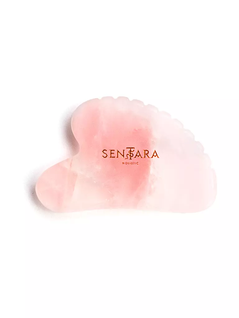 SENTARA | Pierre de massage - Gua Sha cœur avec dents Quartz rose | rosa