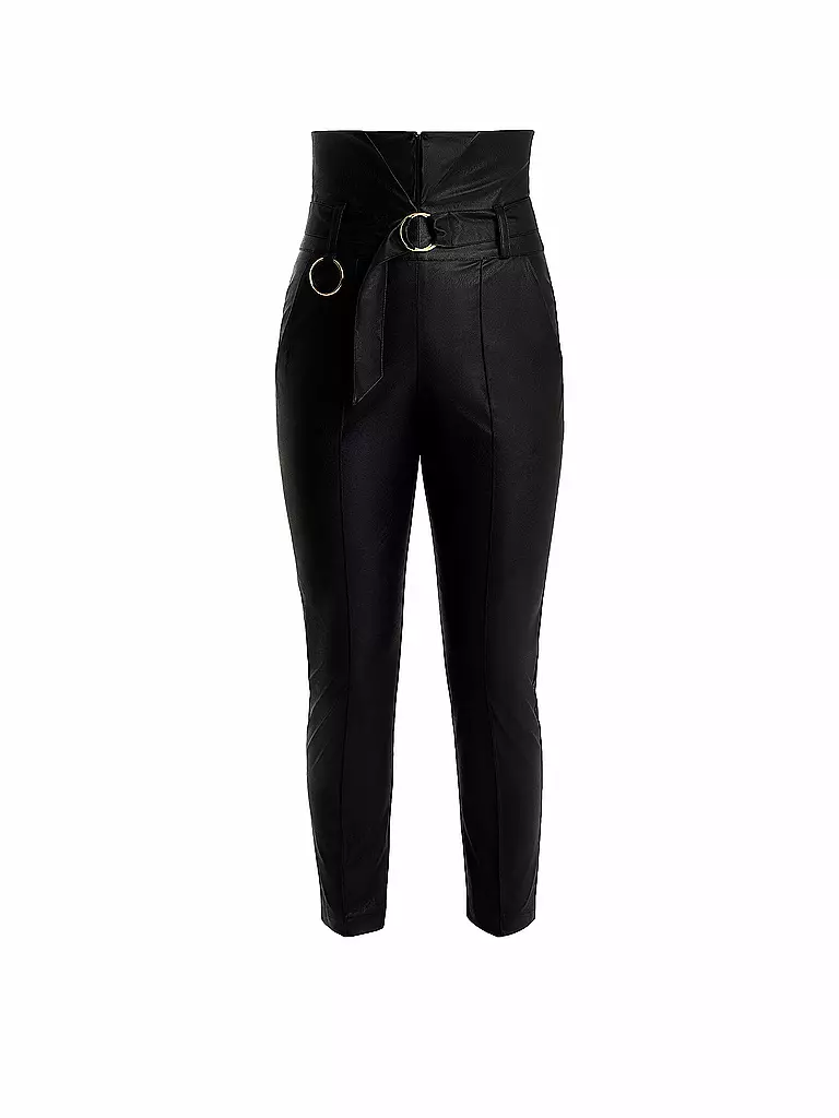 SILVIA SCHNEIDER | Pantalon aspect cuir | schwarz