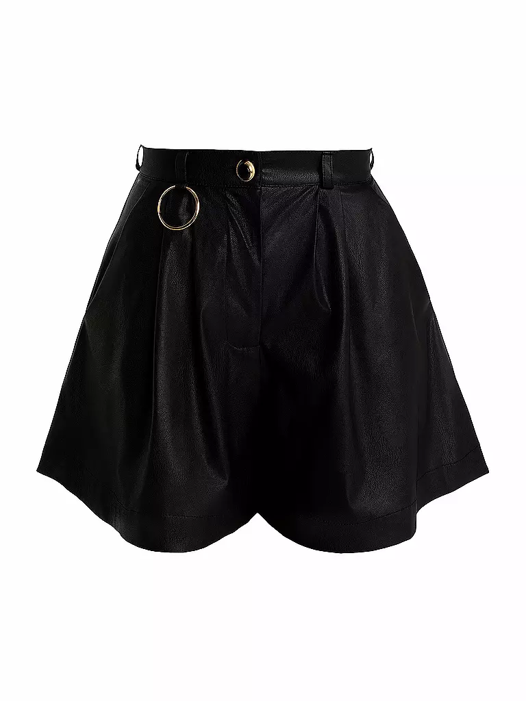 SILVIA SCHNEIDER | Shorts aspect cuir | schwarz