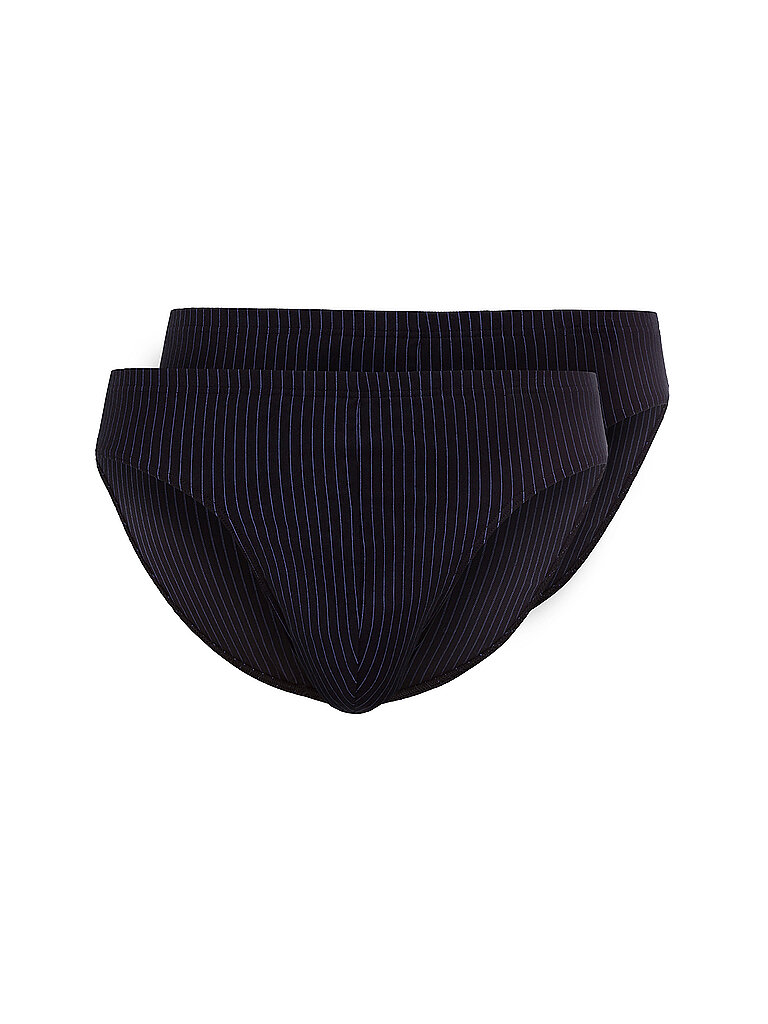 Slip lot de 2 COTTON MULTIPACK rayures ombrées noir M