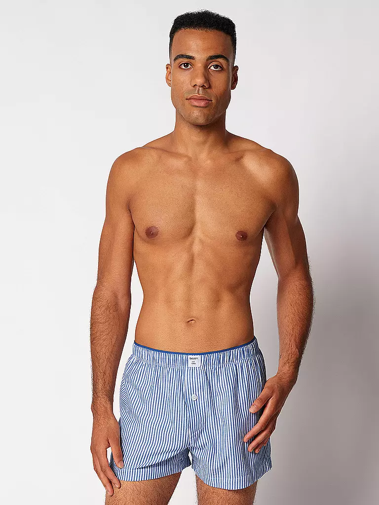 SKINY | Boxershorts à micro-rayures bleues | blau