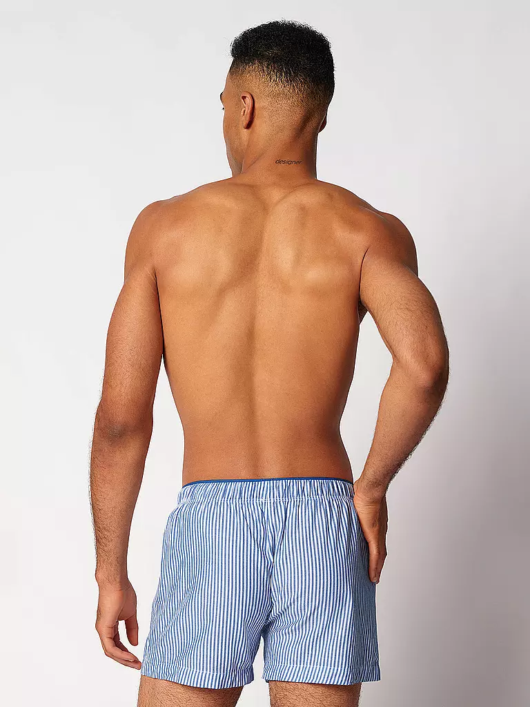 SKINY | Boxershorts à micro-rayures bleues | 