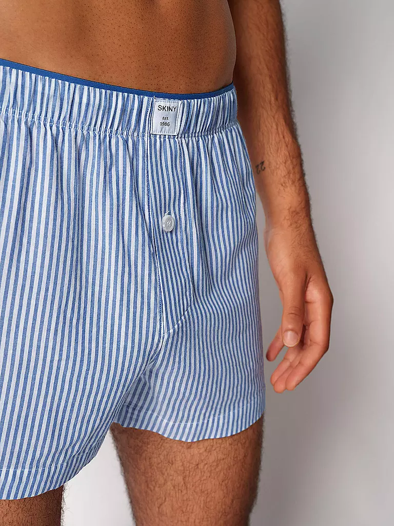 SKINY | Boxershorts à micro-rayures bleues | 