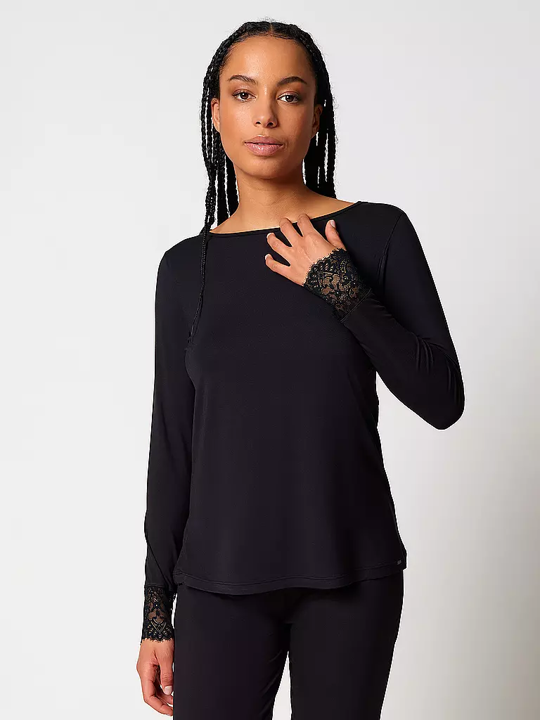 SKINY | Pyjamashirt NIGHT IN SKINY noir | schwarz