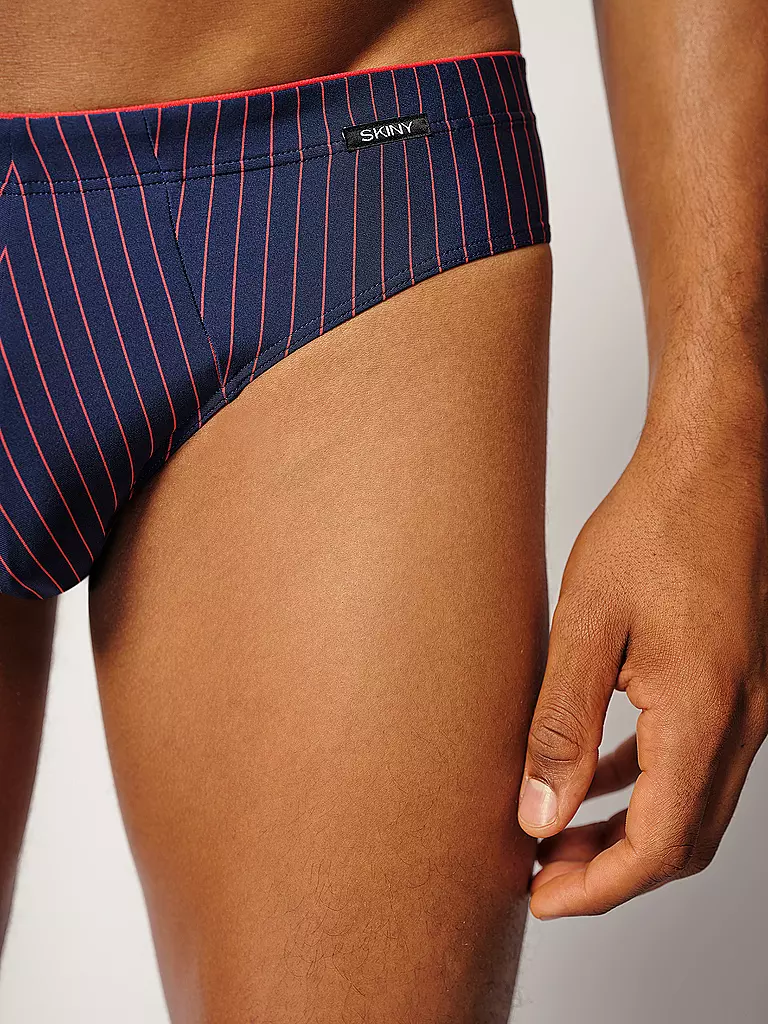 SKINY | Slip 2er Pkg. navyred stripes selection | Bleu foncé