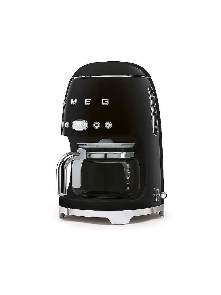 SMEG Machine à café filtre Style Rétro Années 50 Noir DCF02BLEU noir