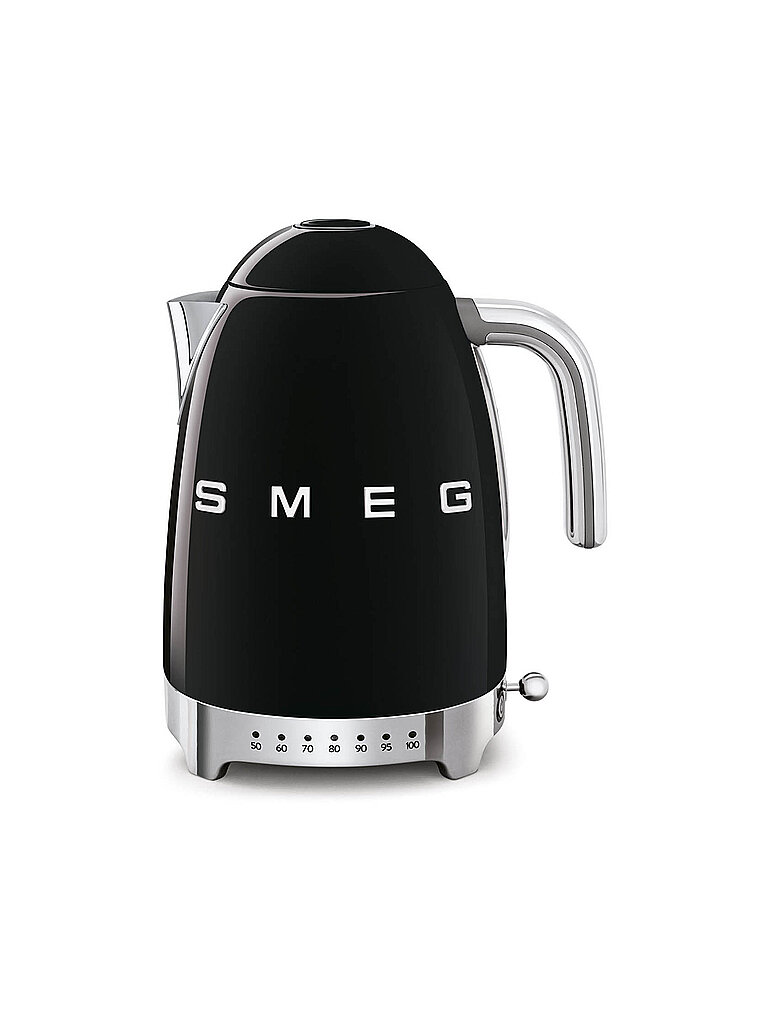 SMEG Bouilloire à température variable Style Années 50 1,7 l Noir noir