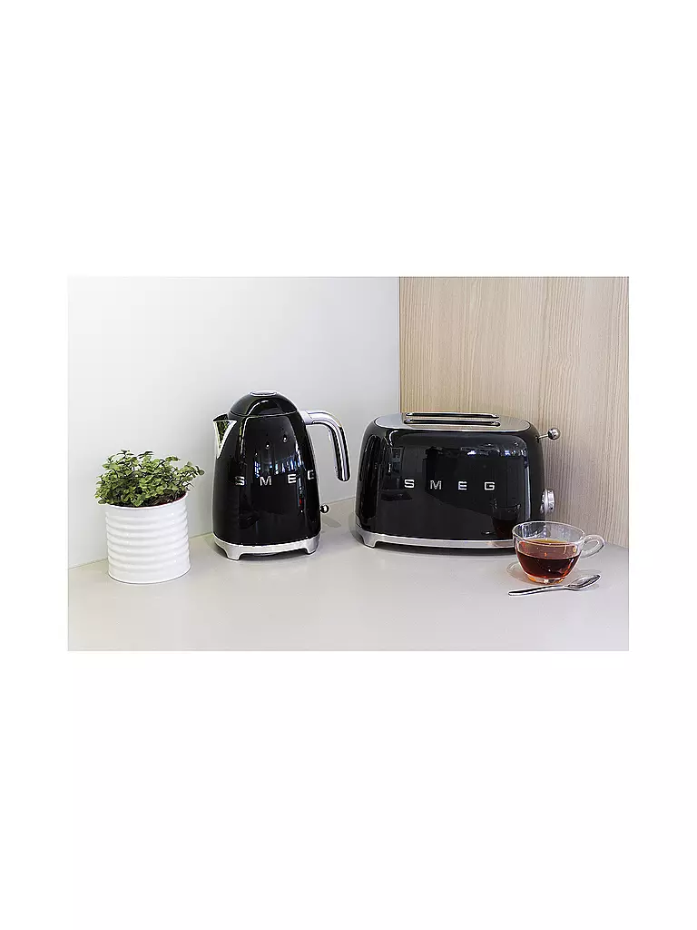 SMEG | Grille-pain 2 fentes Style Rétro Années 50 Noir TSF01BLEU | 