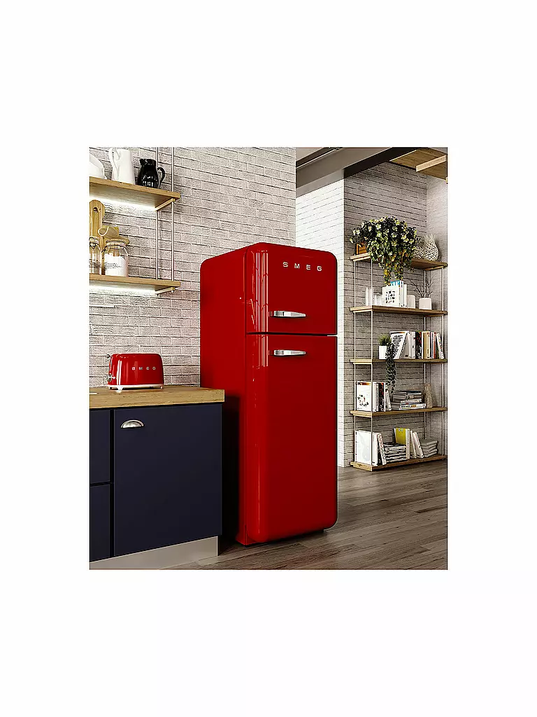 SMEG | Grille-pain 2 fentes Style Rétro Années 50 Rouge TSF01RDEU | 