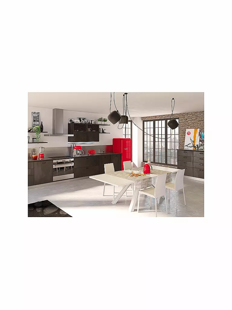 SMEG | Grille-pain 2 fentes Style Rétro Années 50 Rouge TSF01RDEU | 