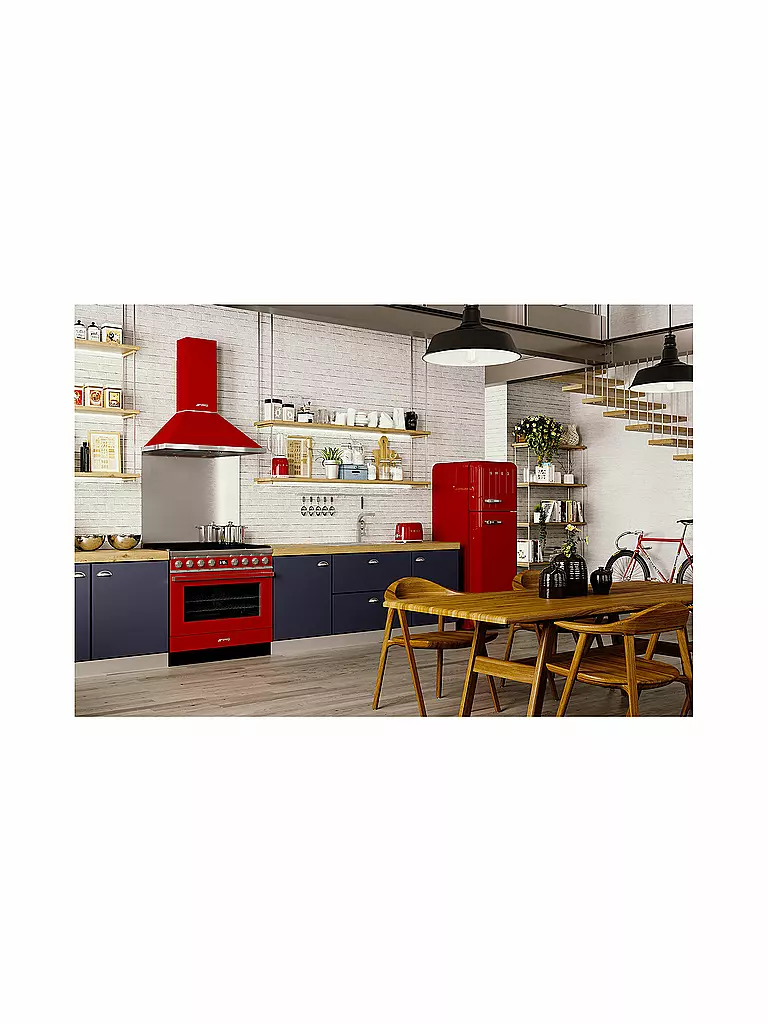SMEG | Grille-pain 2 fentes Style Rétro Années 50 Rouge TSF01RDEU | 