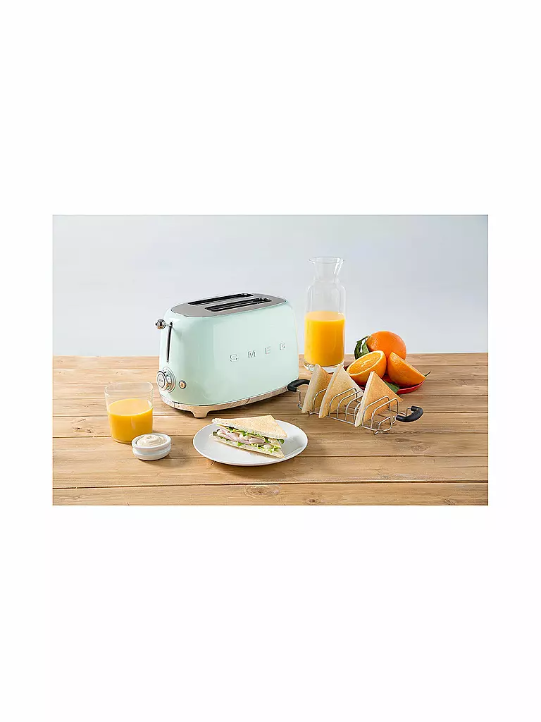 SMEG | Grille-pain 2 fentes Style Rétro Années 50 Vert Pastel TSF01PGEU | 