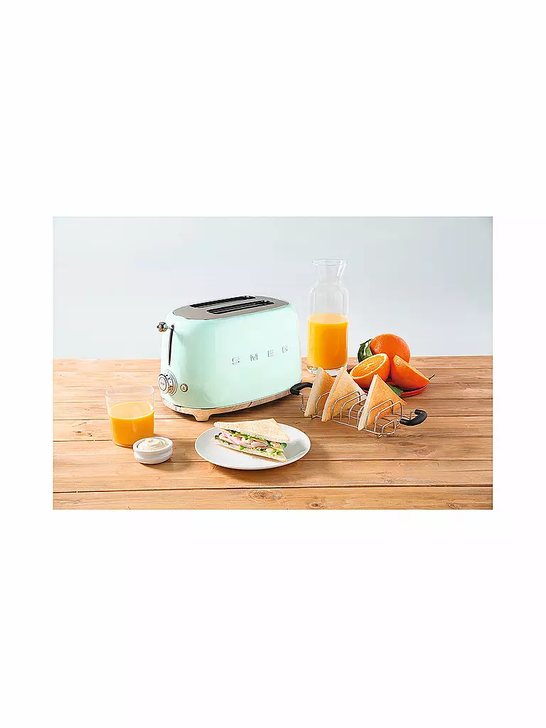SMEG | Grille-pain 2 fentes Style Rétro Années 50 Vert Pastel TSF01PGEU | 