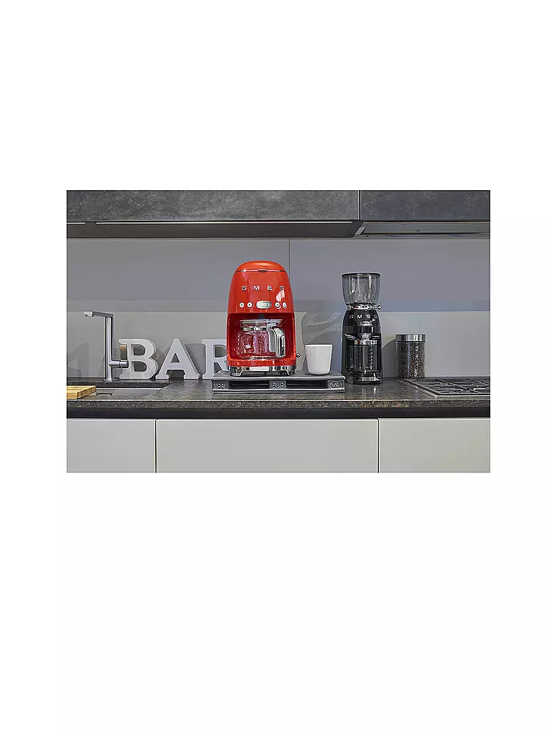 SMEG | Machine à café filtre Style Rétro Années 50 Rouge DCF02RDEU | 