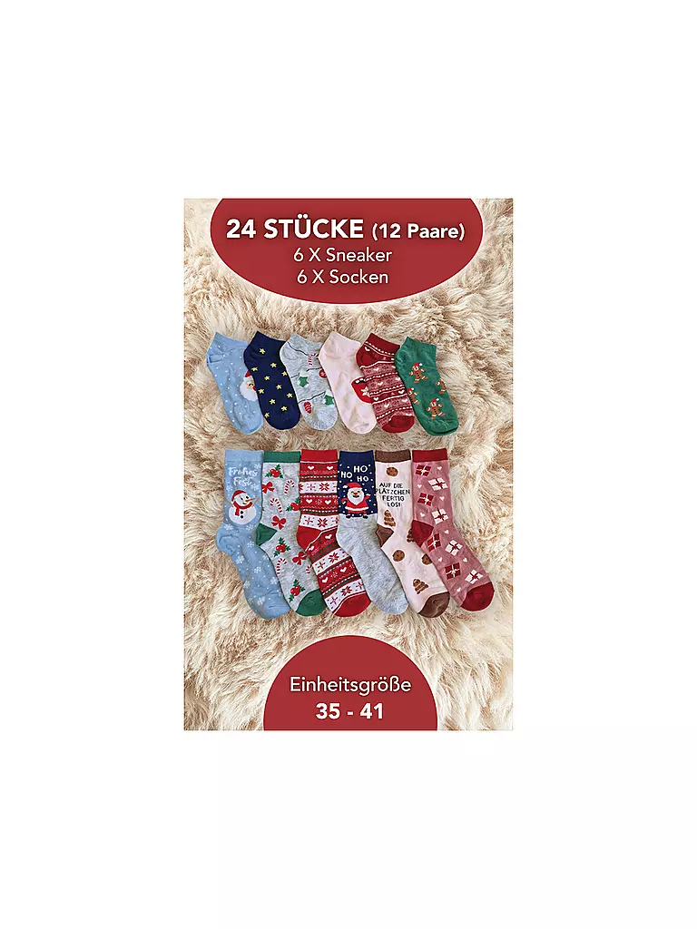 SOCKSWEAR | Calendrier de l'Avent chaussettes pour femmes 35-41 multicolore | 