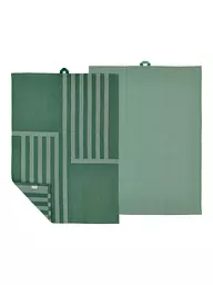 SOEDAHL | Set de 2 torchons REFLECTION Warm Taupe | Vert foncé