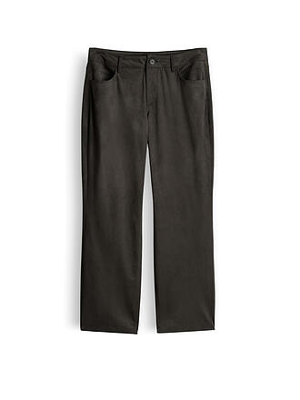 SOMEDAY | Pantalon aspect cuir coupe droite 7/8 CARILE VELOURS