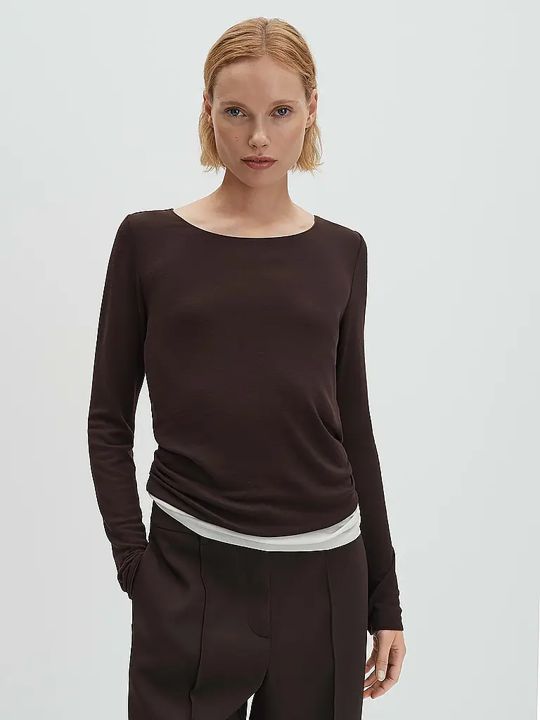 SOMEDAY | Langarmshirt KIROSA SOFT LONG | Marron