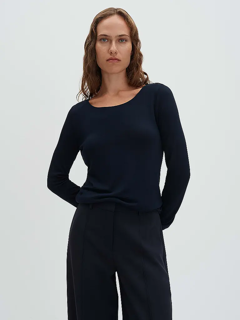 SOMEDAY | Langarmshirt KIROSA SOFT LONG | Bleu foncé