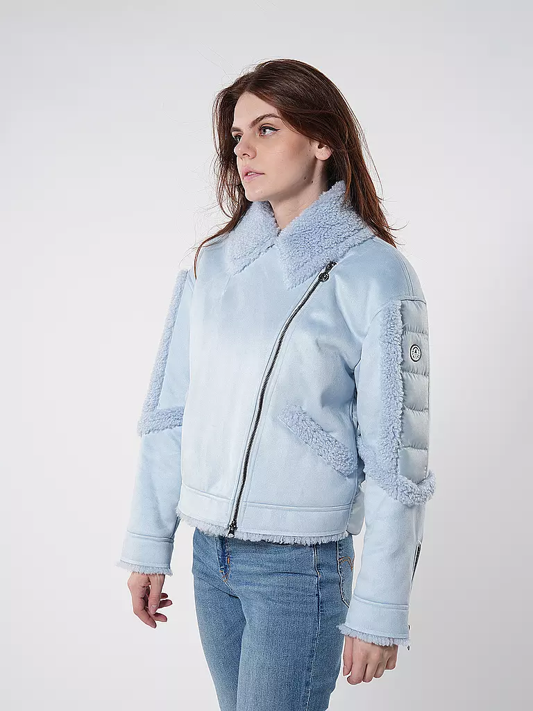SPORTALM | Jacke in Felloptik | Bleu clair