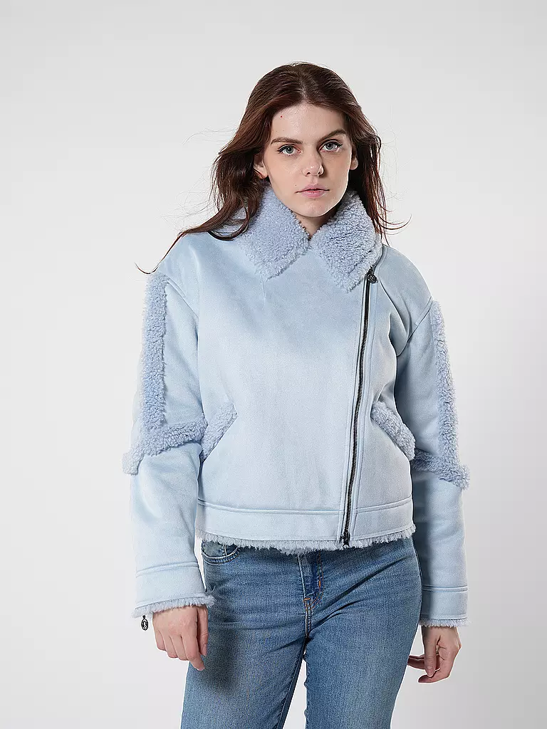 SPORTALM | Jacke in Felloptik | Bleu clair