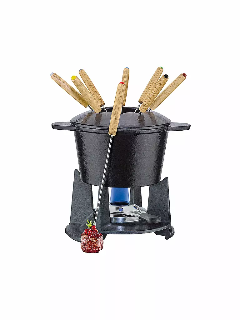 SPRING | Fondue en fonte "Grenoble" (Noir Mat) | silber