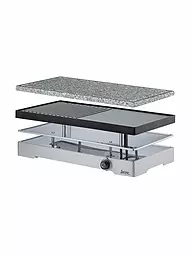SPRING | RACLETTE8 CLASSIC DUO - Raclette avec plaque de grill en aluminium + pierre à griller en granit | Argent