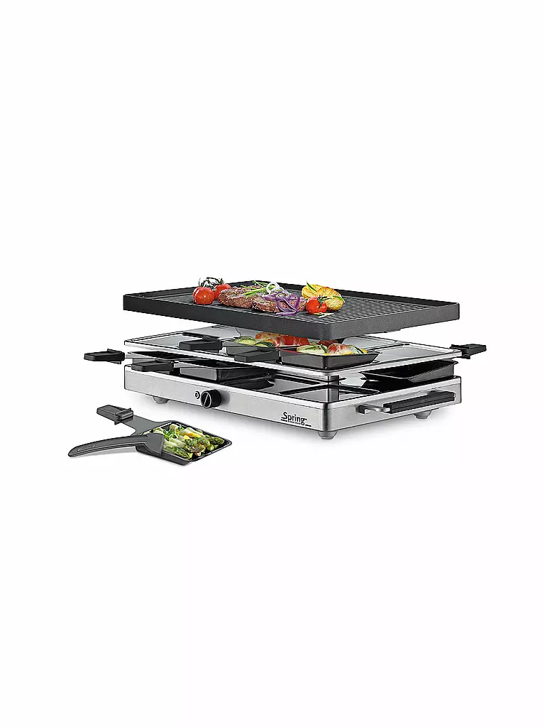 SPRING | Raclette8 CLASSIC Plaque de grill en aluminium | schwarz