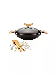 SPRING | Set wok en fonte avec grille 35cm | Noir