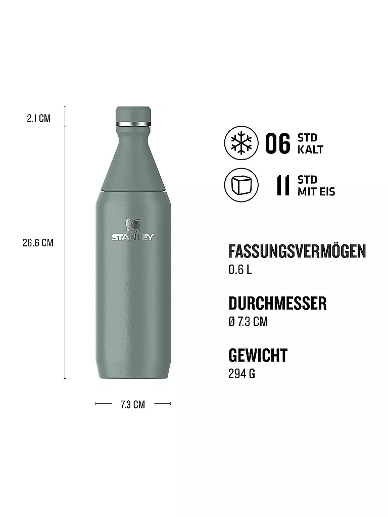 STANLEY | Bouteille isotherme - Bouteille thermos ALL DAY SLIM BOTTLE 0,6l Shale | Vert