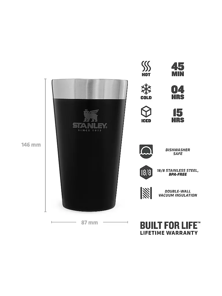 STANLEY | Gobelet isotherme Adventure Pint 0,47 litre | Noir